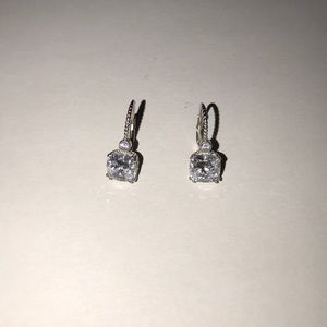 Sterling silver and diamonique drop earrings